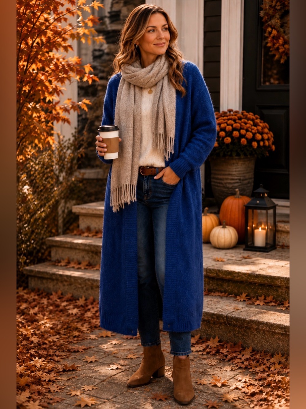 BNWT Part Two Ralinda Wool Cardigan in Cobalt Blue